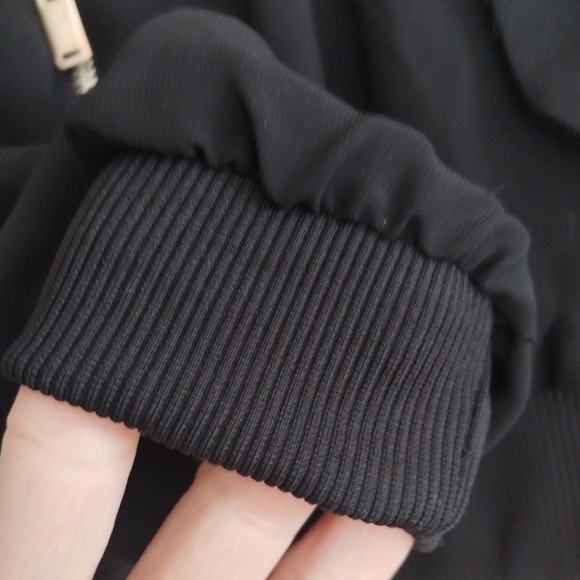 Zara Black Bomber Jacket with Silver Zipper Small - Picture 7 of 11